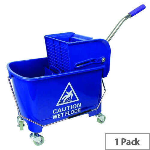 Blue Mobile Mop Bucket and Wringer 20 Litre 101248BL