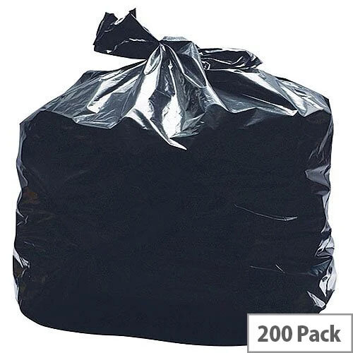 2Work Black Light Duty Refuse Sacks 90 Litres Pack of 200 KF73375