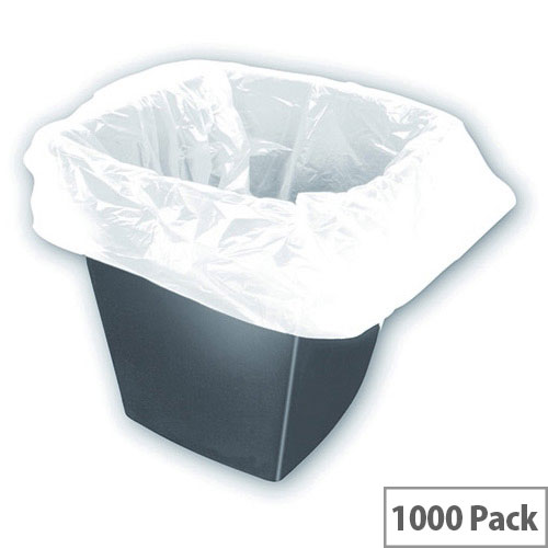 White Square Pack of 1000 Bin Liners 30L KF73380