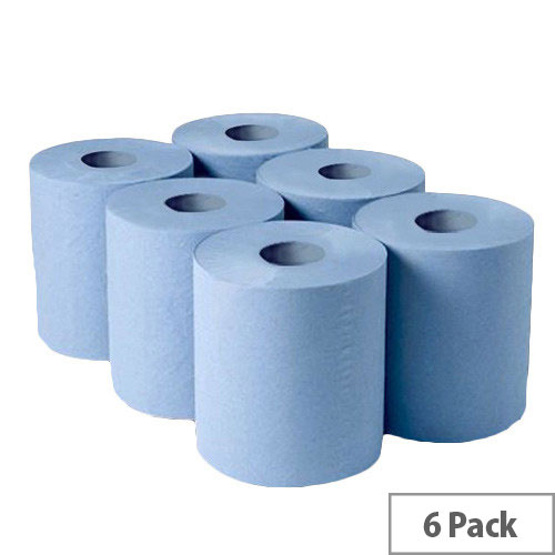 Centrefeed Cleaning Paper Towels Rolls 2-Ply Blue 150m Pack of 6