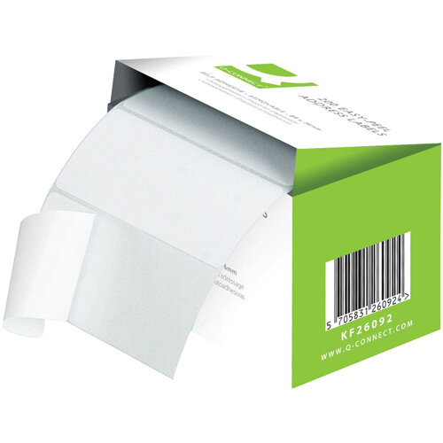Q-Connect Easi-Peel Address Label Roll - 89 x 36mm, Pack of 200