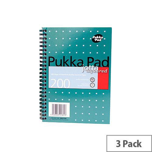 Pukka Pad A5 Wirebound Square Jotta Notepad (Pack of 3, Ref JM021SQ) - Compact and Durable Notebooks for Notes