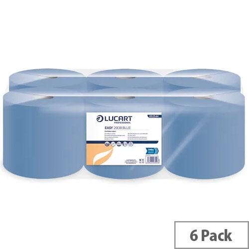 Whitebox Blue Rolls Centrefeed Pack of 6 300mx175mm 1 Ply  