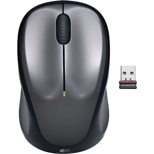 Logitech M235 Wireless Mouse - Compact 2.4 GHz Optical Mouse with USB Receiver Quick Silver