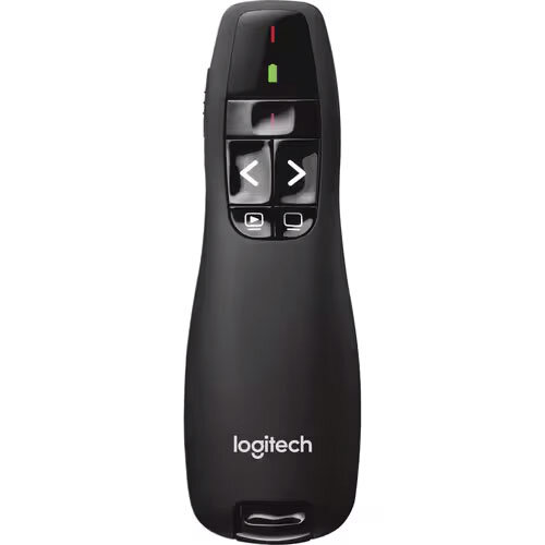 Logitech R400 Wireless Presenter - USB RF Presentation Remote with Red Laser Pointer & 15 m Wireless Range