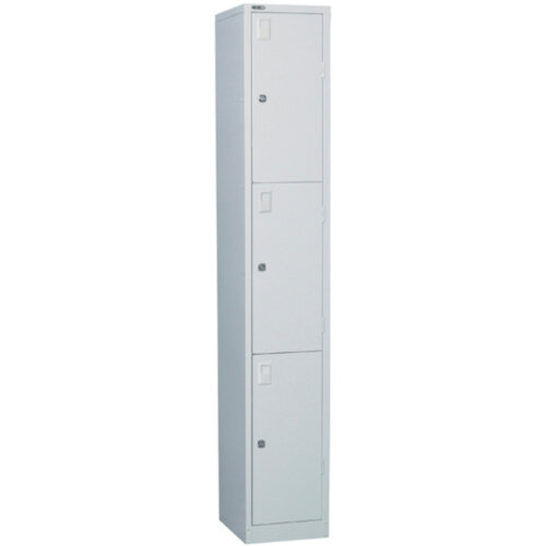 3-Door Locker Extra-Deep With Cam Lock Grey 1778H x 305W x 457D 5 Year Warranty