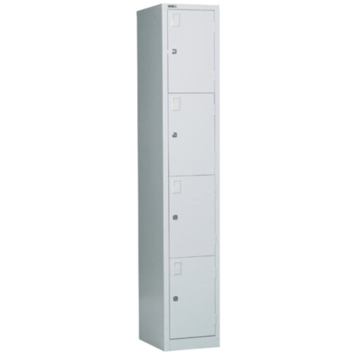4-Door Locker Extra Deep with Cam Lock Grey W305 x D457 x H1778mm 5 Year Warranty