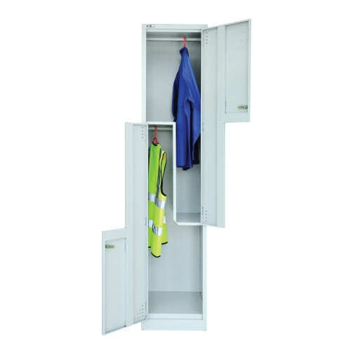 2 Person Z Locker Grey H1829xW380xD457mm 5 Year Warranty