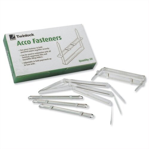 Rexel Twinlock Fastener 2-Piece Filing Clip Boxed 50 70850