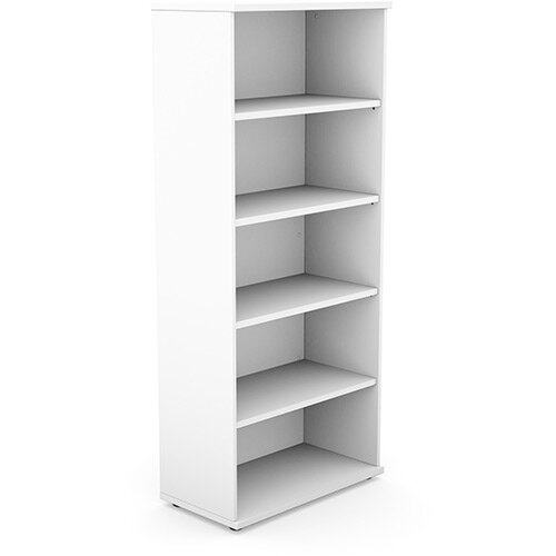 Tall Bookcase with Adjustable Shelves and Floor-leveller Feet W800xD420xH1850mm 18mm Panel White  - Universal Storage Can Be Used Alone Or Accompany The Switch Komo or Ashford Ranges