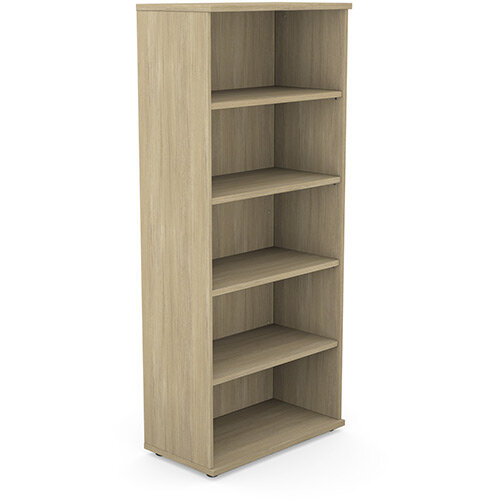 Tall Bookcase With Adjustable Shelves and Floor-leveller Feet W800xD420xH1850mm 18mm Panel Urban Oak  - Universal Storage Can Be Used Alone Or Accompany The Switch Komo or Ashford Ranges