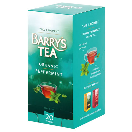 Barry's Organic Peppermint Tea - String/Tag/Envelope Pack of 20