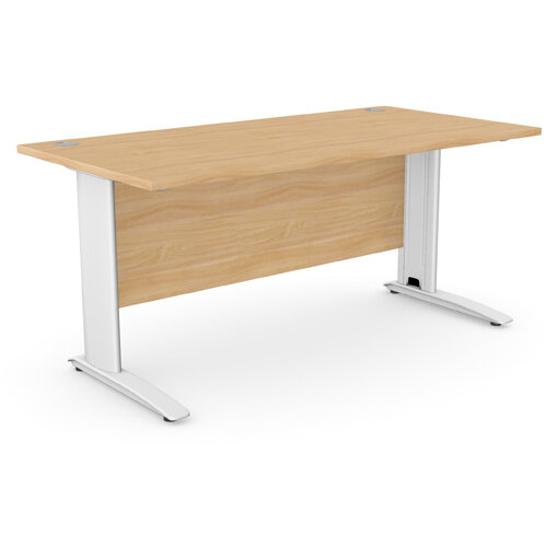 Cantilever Office Desk Rectangular With White Cable Managed Leg W1600xD800xH725mm Beech Komo