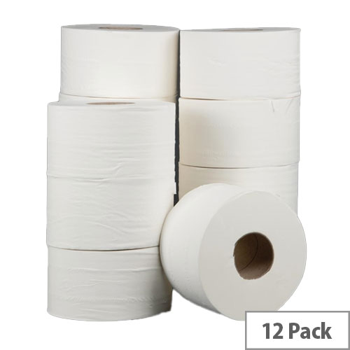 Mini Jumbo Pack of 12 Toilet Rolls  2Ply 150m High Capacity