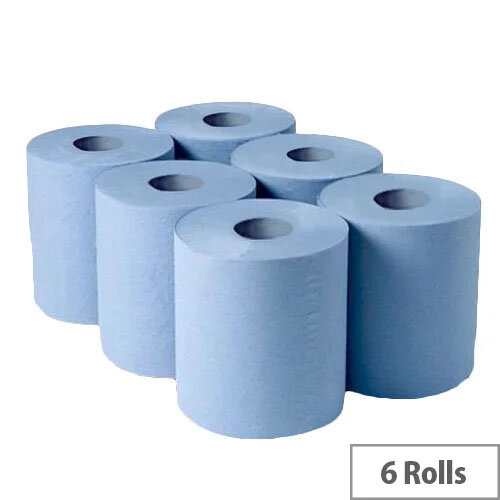 Pack of 6 Centrefeed Blue Rolls 2Ply 120m Strong and Absorbent
