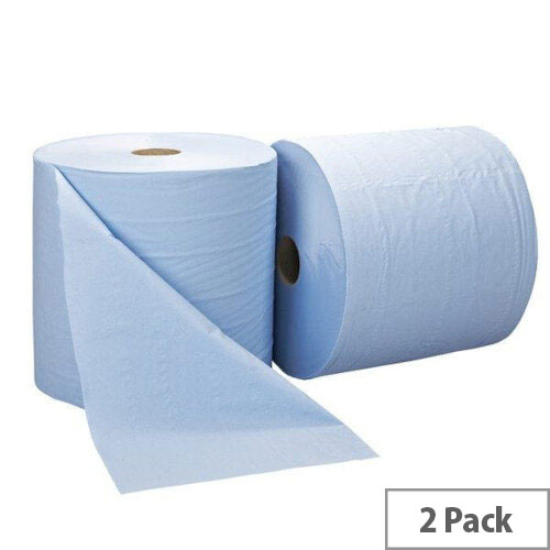Forecourt Pack of 2 Blue Roll Twin Pack380m x 28mm 2Ply High Absorbency