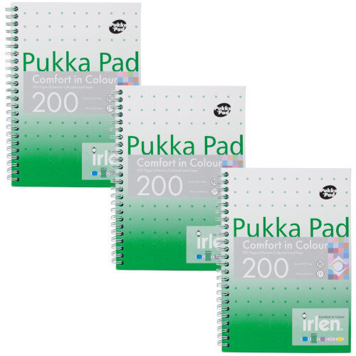 Pukka Pad Irlen A5 Jotta - 200 Tinted Pages, Green, Pack of 3