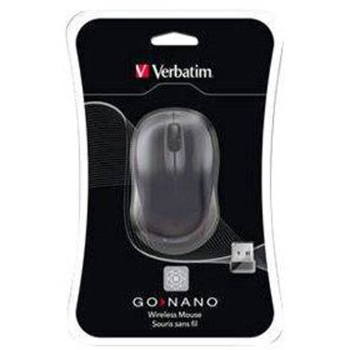 Verbatim Go Nano Wireless Mouse - Black, 1600 DPI, 2.4Ghz, Ambidextrous