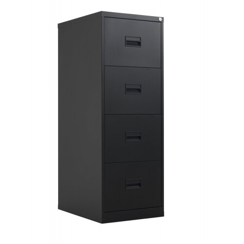 Steel 4 Drawer Filing Cabinet Black