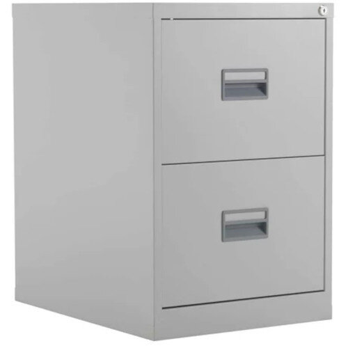 Steel 2 Drawer Filing Cabinet Grey