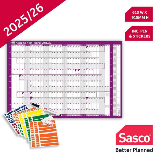Sasco Academic Year Planner Mounted 2025-26 2410250
