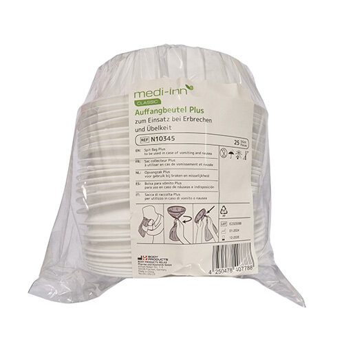 Emesis Sick Bags with Mouthpiece, Pack of 25