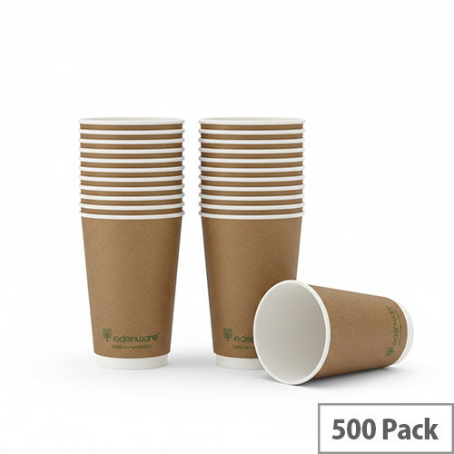 Go-Pak Double Wall Coffee Cup 16oz PLA Lined 20x25 Kraft (Pack of 500 ...