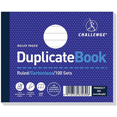 Challenge Duplicate Book Carbonless Ruled 105x130mm Pack 5