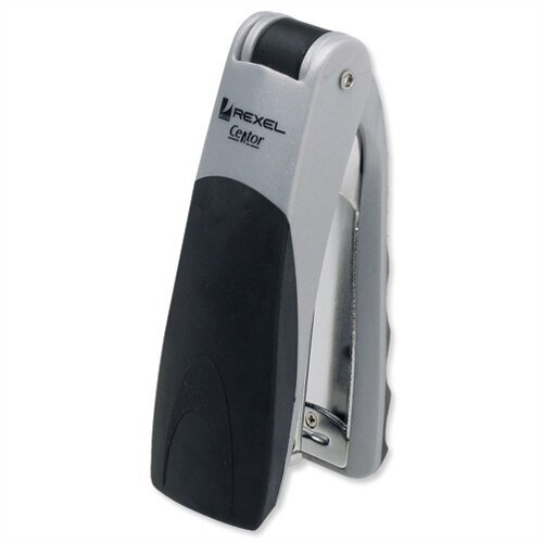Rexel Centor Half Strip Stapler - Vertical, 65mm Throat Capacity, 20 Sheets, Silver/Black