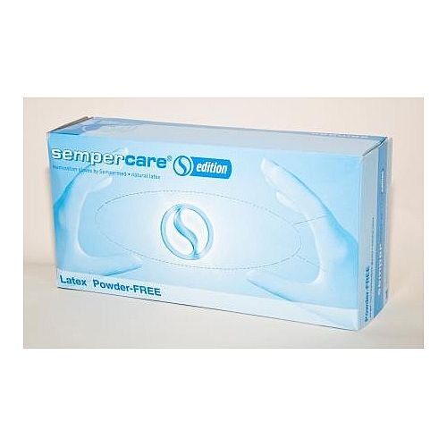 SemperCare Edition Latex Gloves Powder Free MEDIUM Pack of 100 SemperCare Edition Latex Gloves Powder Free MEDIUM Pack of 100