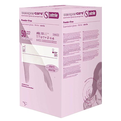 Sempercare Nitrile Examination Gloves Sterile LARGE Pack of 50 Sempercare Nitrile Examination Gloves Sterile LARGE Pack of 50