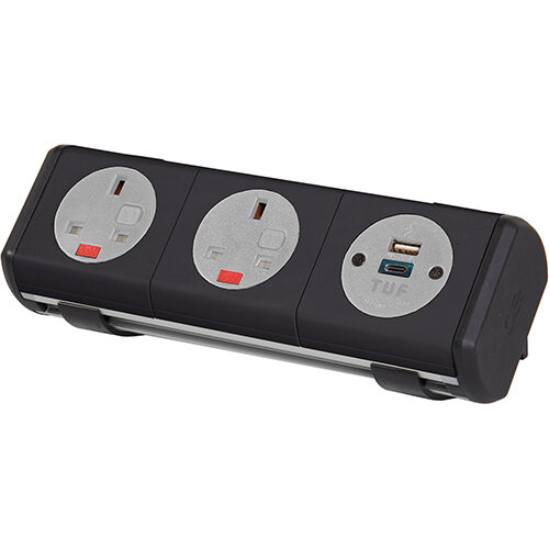 Hubble Clip-on Power Module 2 x UK Sockets, 1 x TUF (A& connectors) USB Charger - White Hubble Clip-on Power Module 2 x UK Sockets, 1 x TUF (A& connectors) USB Charger - White