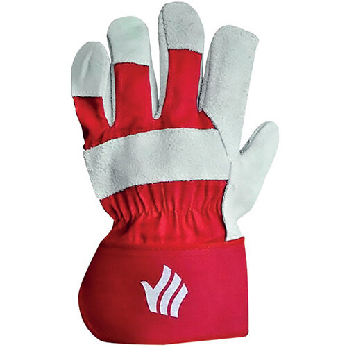 Polyco Premium Rigger Gloves Chrome Selected Leather Red Pack of 10 LR158R