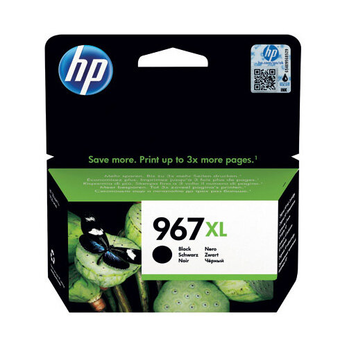HP 967XL Original Black Ink Cartridge Extra High Yield 3,000 page capacity 3JA31AE HP 967XL Original Black Ink Cartridge Extra High Yield 3,000 page capacity 3JA31AE