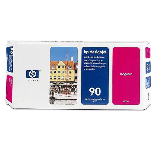 Hewlett Packard Magenta No 90 Inkjet Printhead and Cleaner C5056A Hewlett Packard Magenta No 90 Inkjet Printhead and Cleaner C5056A