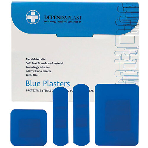 Reliance Medical Dependaplast Blue Plasters Assorted Pack of 100 546