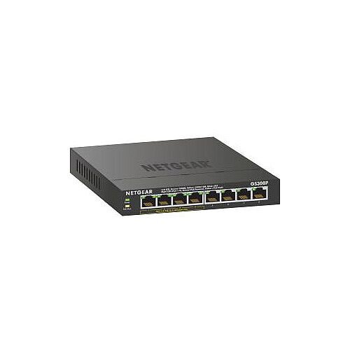 Netgear GS308P 8 Ports Ethernet Switch 8 Network Twisted Pair 2 Layer Supported Desktop Wall Mountable 3 Year Limited Warranty