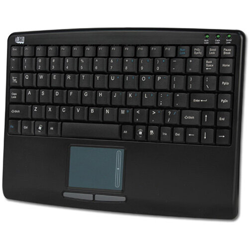 Adesso SlimTouch 410 - Mini Touchpad Keyboard (Black, USB), Mini, Wired, USB, Membrane, QWERTY, Black