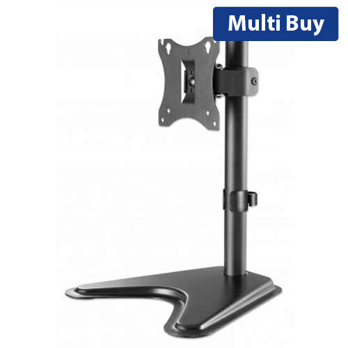 Manhattan TV & Monitor Mount Stand - Desk, Tilt/Swivel/Rotation, Supports 1 Screen  - 10-27" Screens, VESA Compatible