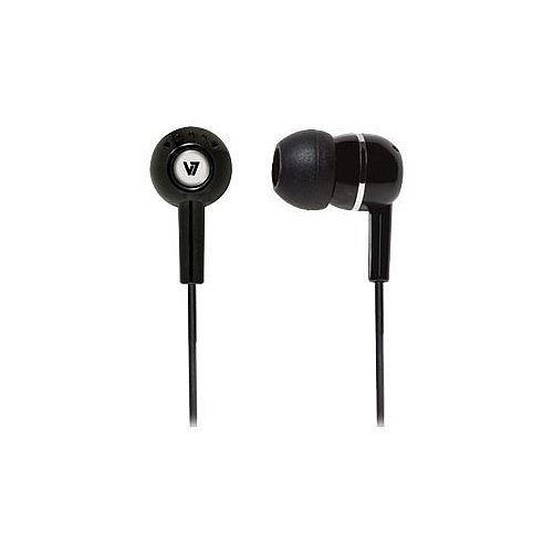 V7 Wired Earbud Stereo Earphone - Black - In-ear - 32 Ohm - 20 Hz to 20 kHz - 1.20 m Cable - Audio Jack 3.5mm