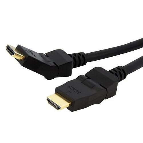 StarTech 6 ft 180° Rotating High Speed HDMI  Cable HDMI M/M 1 x HDMI Male 1 x HDMI Male Gold-plated Connectors Black HDMIROTMM6