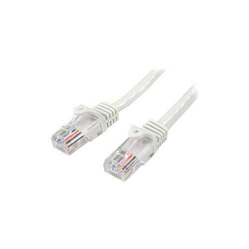 StarTech 3 m White Cat5e Snagless RJ45 UTP Patch Cable 3m Patch Cord 1 x RJ-45 Male Network 1 x RJ-45 Male Network Patch Cable Gold Plated Contact White