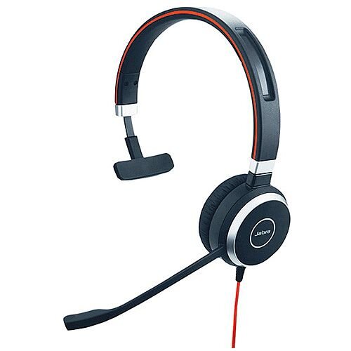 Jabra Evolve 40 Headset - Mono - USB Adapter with Audio 3.5 mm Connector - Optimised for Microsoft Skype for Business