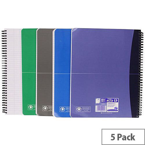 Oxford Office Wirebound Notebook Soft Cover A4 Assorted Pack of 5 Oxford Office Wirebound Notebook Soft Cover A4 Assorted Pack of 5