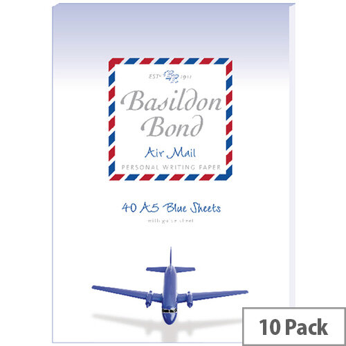 Basildon Bond Blue Airmail Writing Pad 148 X 210mm Pack of 10 100104698