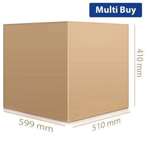Double Wall Corrugated Packing Boxes, 599 x 510 x 410mm, Brown (Pack of 15, Ref SC-19) - Large Strong Boxes for Moving & Storage