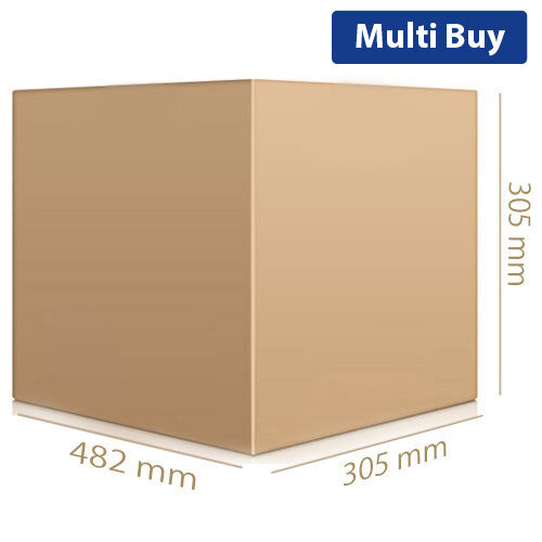 Single Wall Corrugated Packing Boxes, 482 x 305 x 305mm, Brown (Pack of 25, Ref SC-18) - Versatile Boxes for Shipping & Storing Items