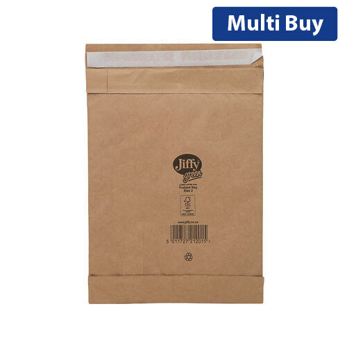 Jiffy Padded Bags, Gold, Size 2, 195x280mm (Pack of 100) - Strong and Durable Packaging for Mailing