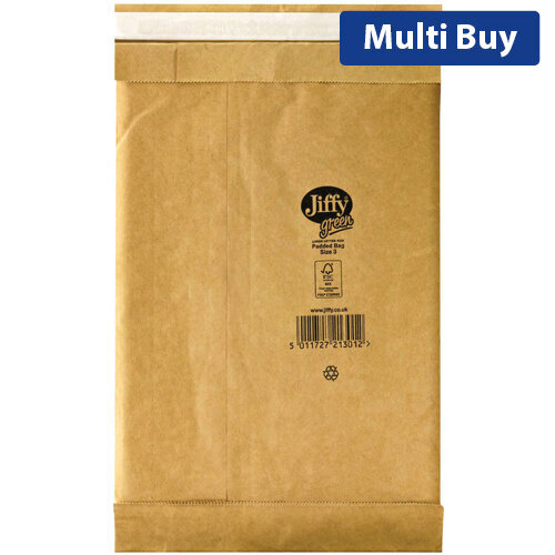Jiffy Padded Envelopes, Gold, Size 3, 195x343mm (Pack of 100) - High-Quality Mailing Envelopes for Secure Shipping