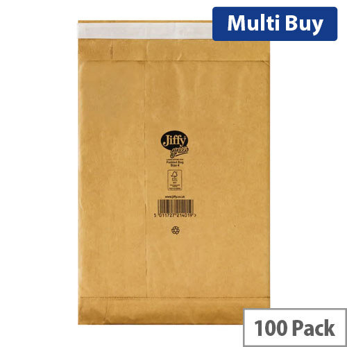Jiffy - Padded Envelopes - Gold - Size 4 225x343mm - Pack of 100